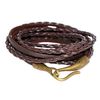 Brazalete enrollable café 93cm plateado