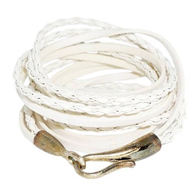 Brazalete enrollable blanco 93cm plateado